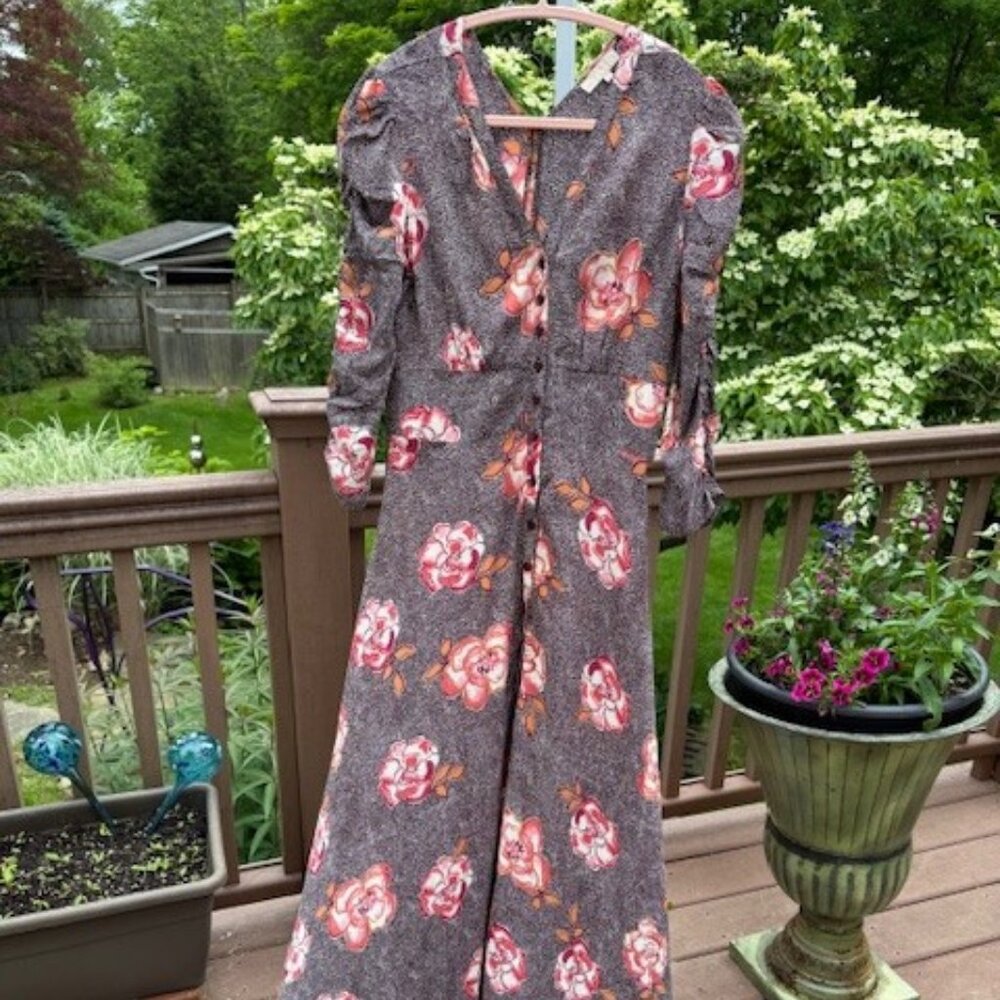 TiMo Floral V-Neck  Maxi Dress